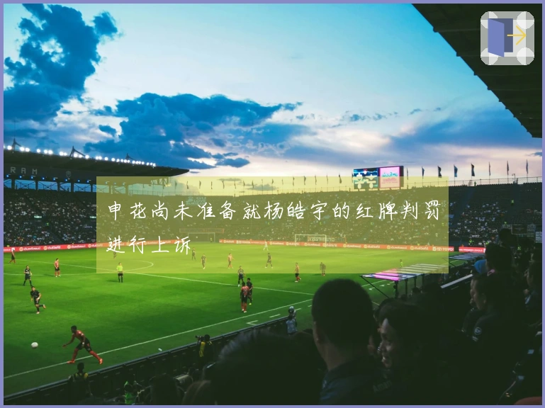 申花尚未准备就杨皓宇的红牌判罚进行上诉